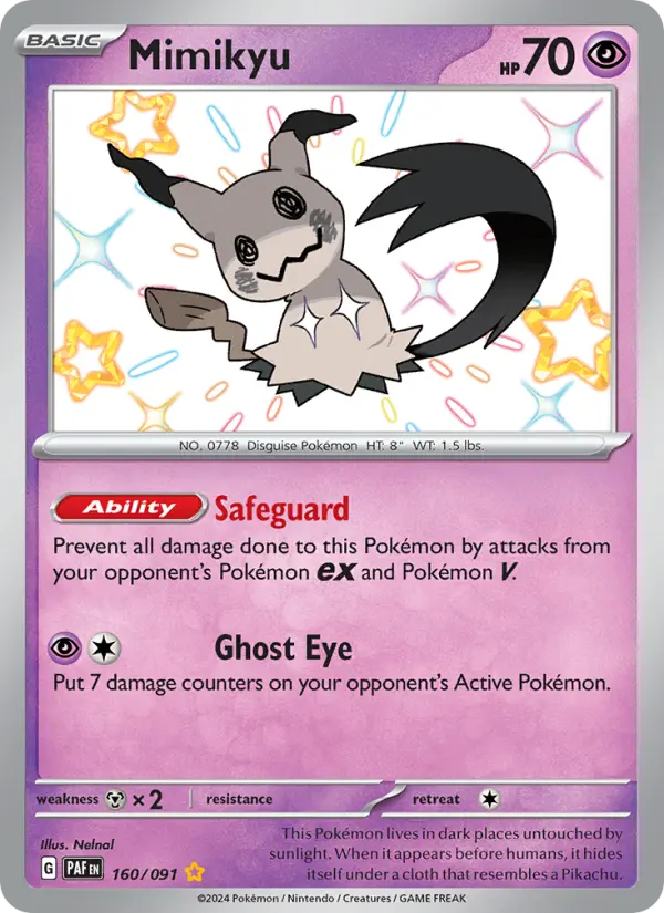 Mimikyu 160 Paldean Fates (SV4.5) Pokemon Card