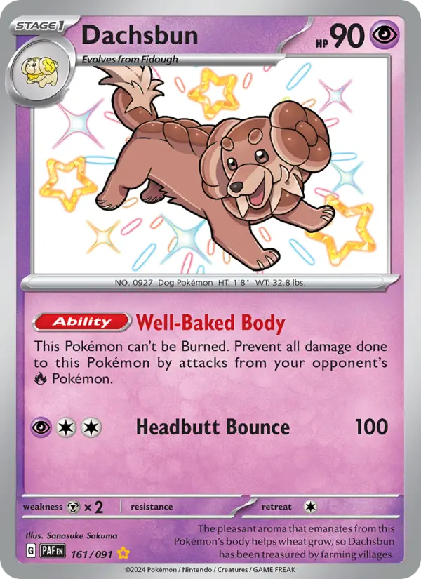 Dachsbun 161 Paldean Fates (SV4.5) Pokemon Card