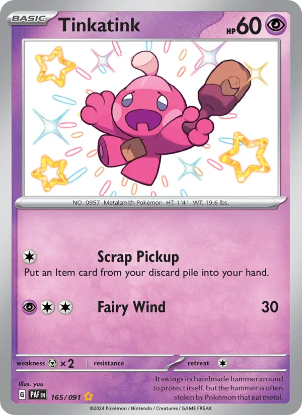 Tinkatink 165 Paldean Fates (SV4.5) Pokemon Card