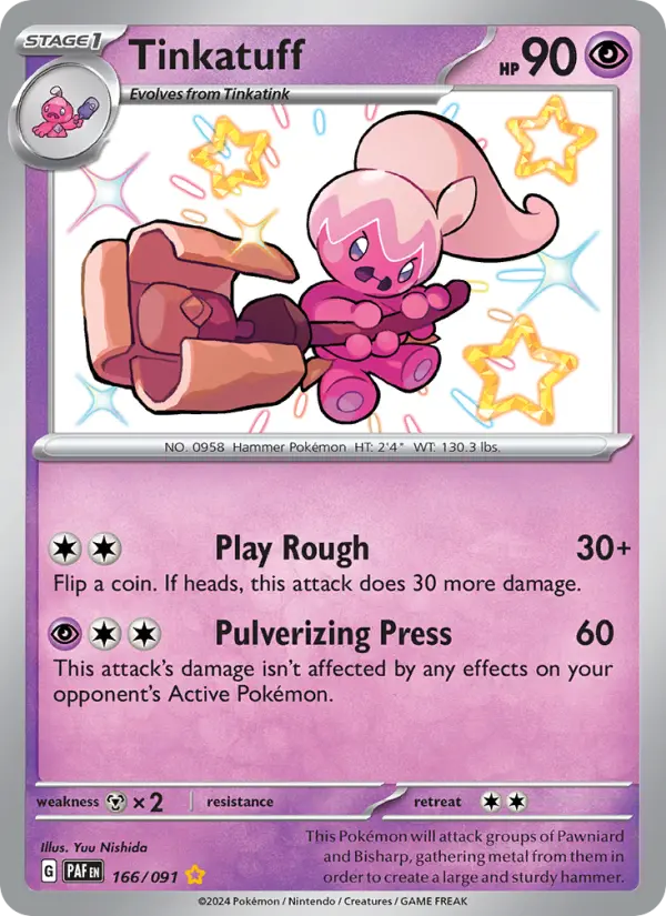Tinkatuff 166 Paldean Fates (SV4.5) Pokemon Card