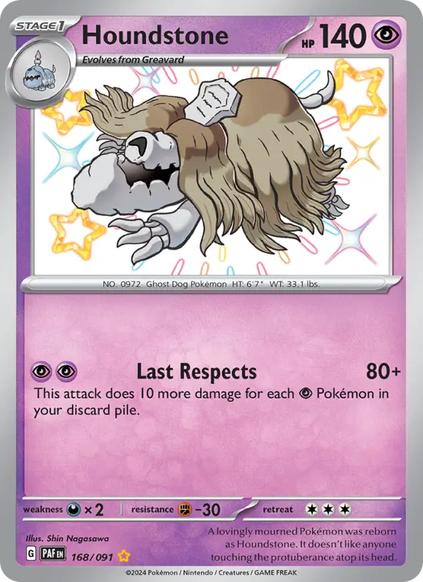 Houndstone 168 Paldean Fates (SV4.5) Pokemon Card