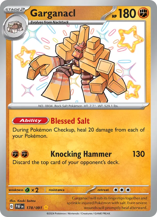 Garganacl 178 Paldean Fates (SV4.5) Pokemon Card