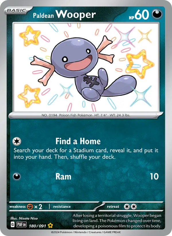 Paldean Wooper 180 Paldean Fates (SV4.5) Pokemon Card
