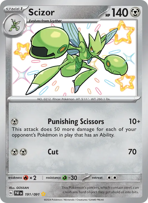 Scizor 191 Paldean Fates (SV4.5) Pokemon Card