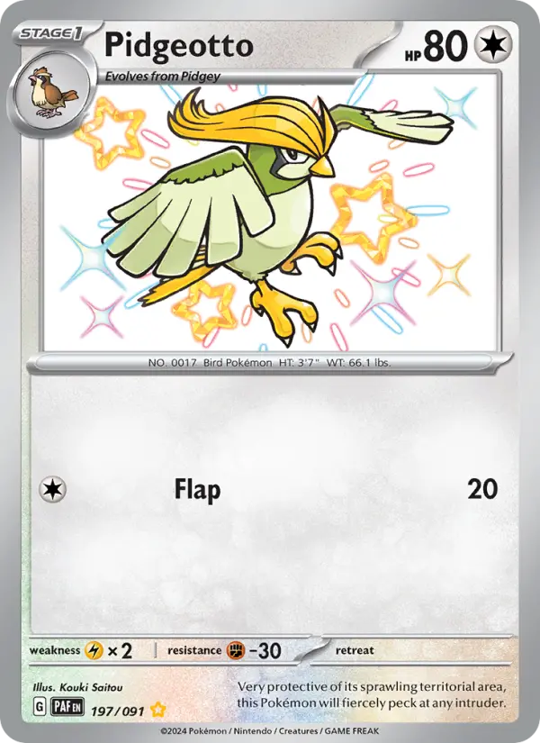 Pidgeotto 197 Paldean Fates (SV4.5) Pokemon Card
