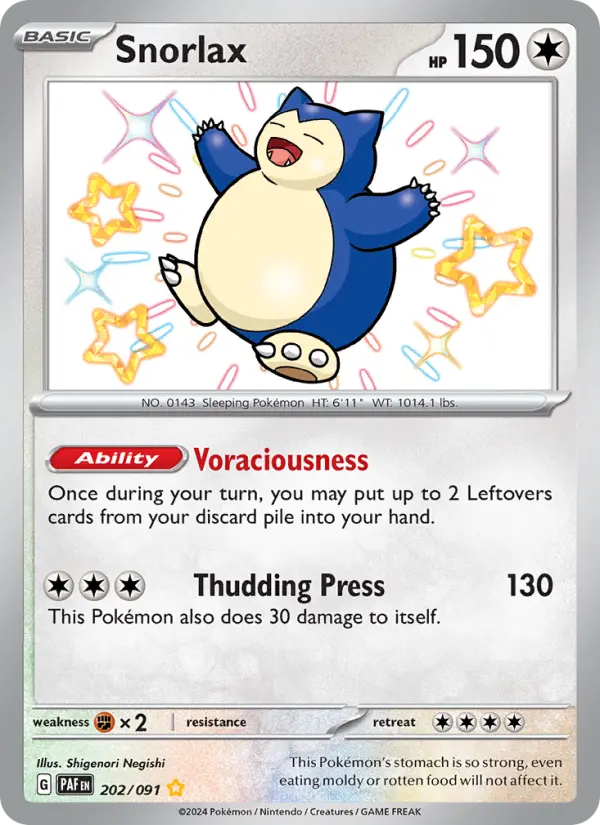 Snorlax 202 Paldean Fates (SV4.5) Pokemon Card