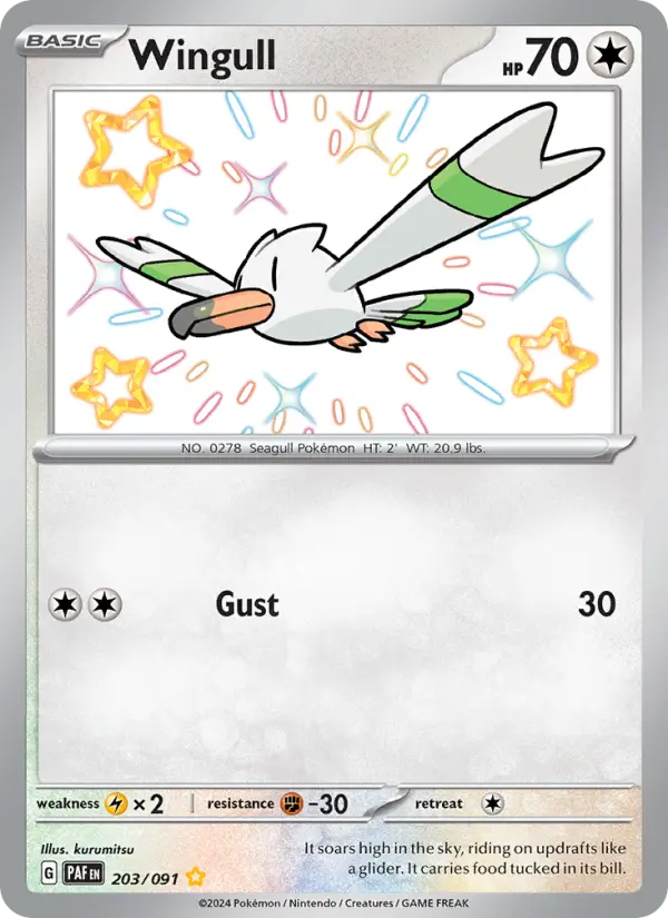 Wingull 203 Paldean Fates (SV4.5) Pokemon Card