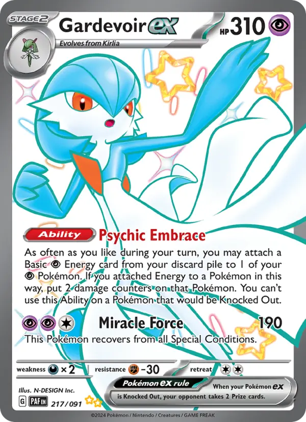 Gardevoir ex 217 Paldean Fates (SV4.5) Pokemon Card