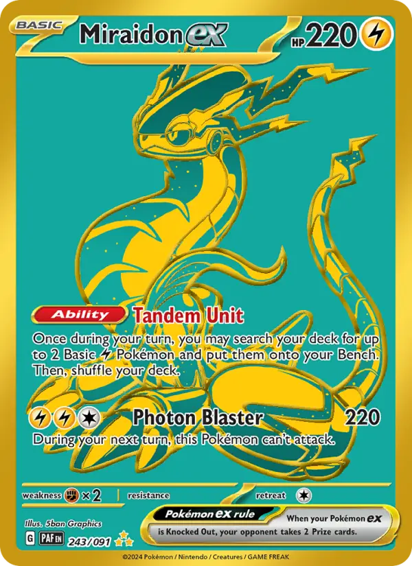 Miraidon ex 243 Paldean Fates (SV4.5) Pokemon Card