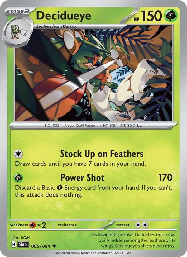 Decidueye 005 Shrouded Fable (SV6.5) Pokemon Card