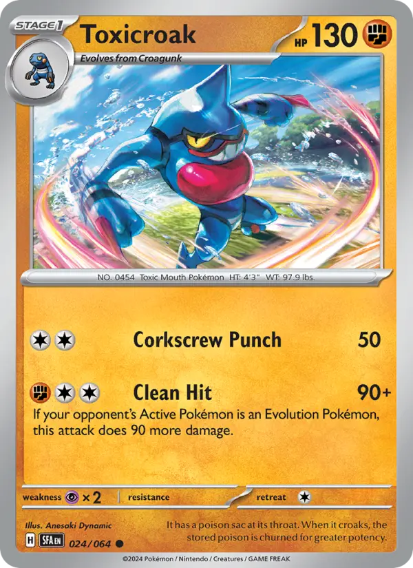 Toxicroak 024 Shrouded Fable (SV6.5) Pokemon Card