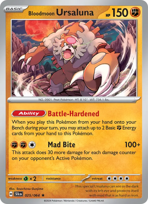 Bloodmoon Ursaluna 025 Shrouded Fable (SV6.5) Pokemon Card