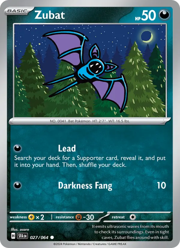 Zubat 027 Shrouded Fable (SV6.5) Pokemon Card