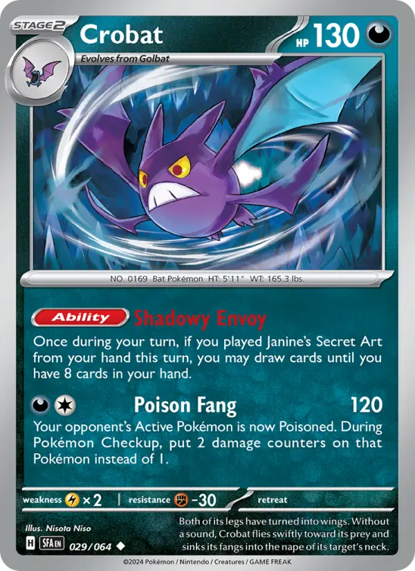 Crobat 029 Shrouded Fable (SV6.5) Pokemon Card