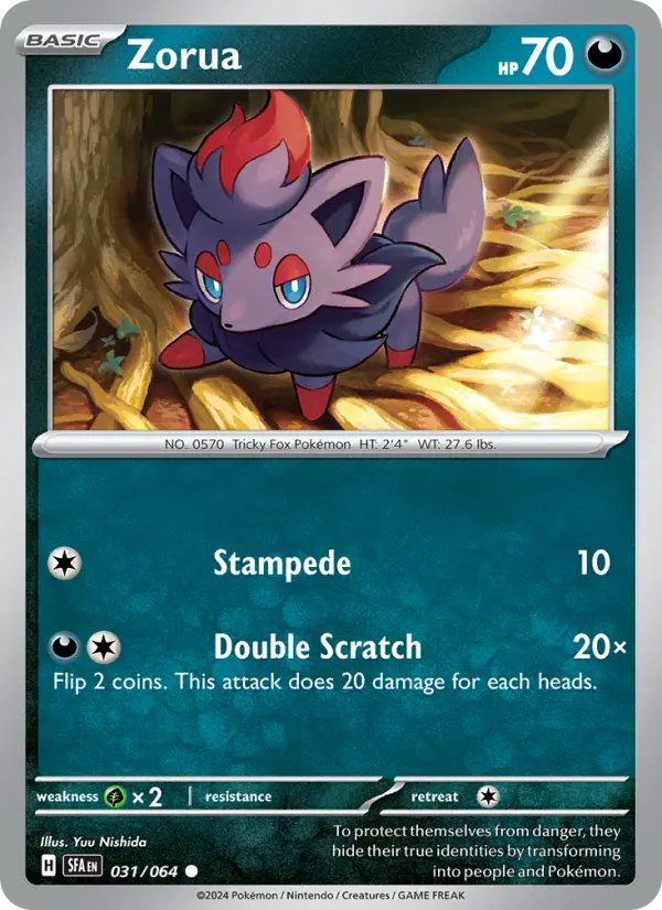 Zorua 031 Shrouded Fable (SV6.5) Pokemon Card