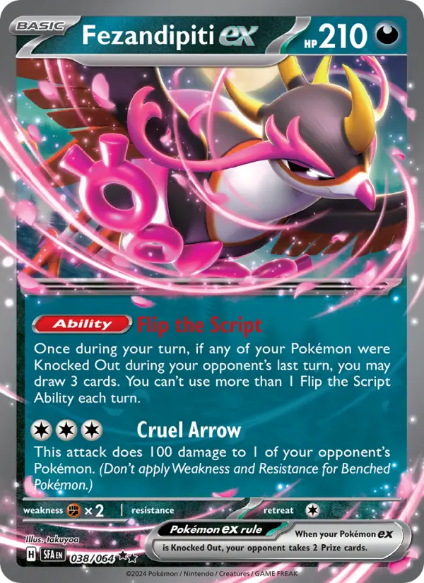 Fezandipiti ex 038 Shrouded Fable (SV6.5) Pokemon Card