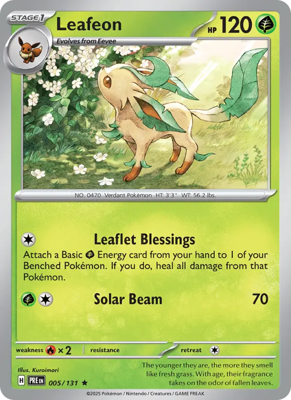 Leafeon 005 Prismatic Evolutions (SV8.5) Pokemon Card