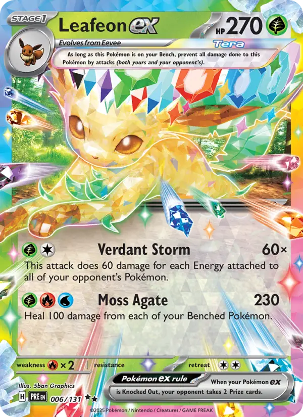Leafeon ex 006 Prismatic Evolutions (SV8.5) Pokemon Card