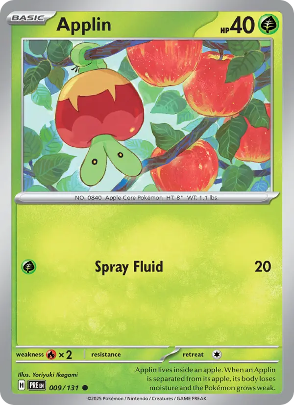 Applin 009 Prismatic Evolutions (SV8.5) Pokemon Card