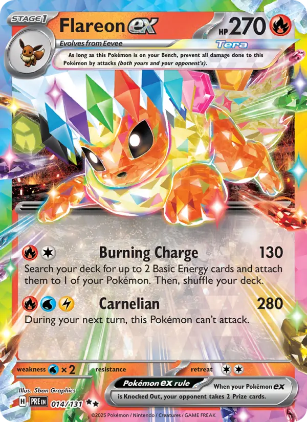 Flareon ex 014 Prismatic Evolutions (SV8.5) Pokemon Card