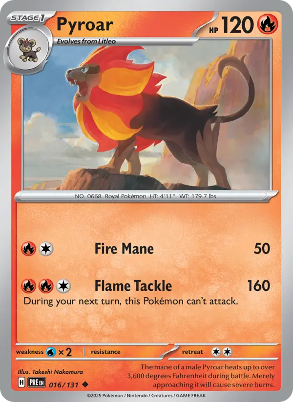 Pyroar 016 Prismatic Evolutions (SV8.5) Pokemon Card