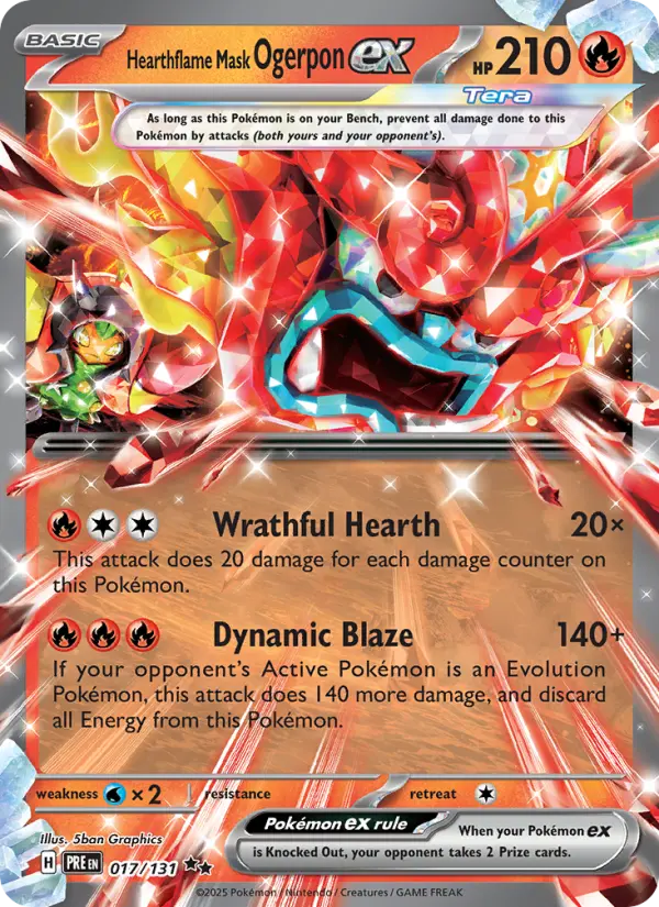 Hearthflame Mask Ogerpon ex 017 Prismatic Evolutions (SV8.5) Pokemon Card