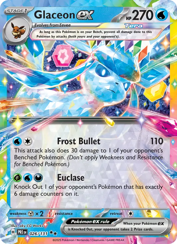 Glaceon ex 026 Prismatic Evolutions (SV8.5) Pokemon Card