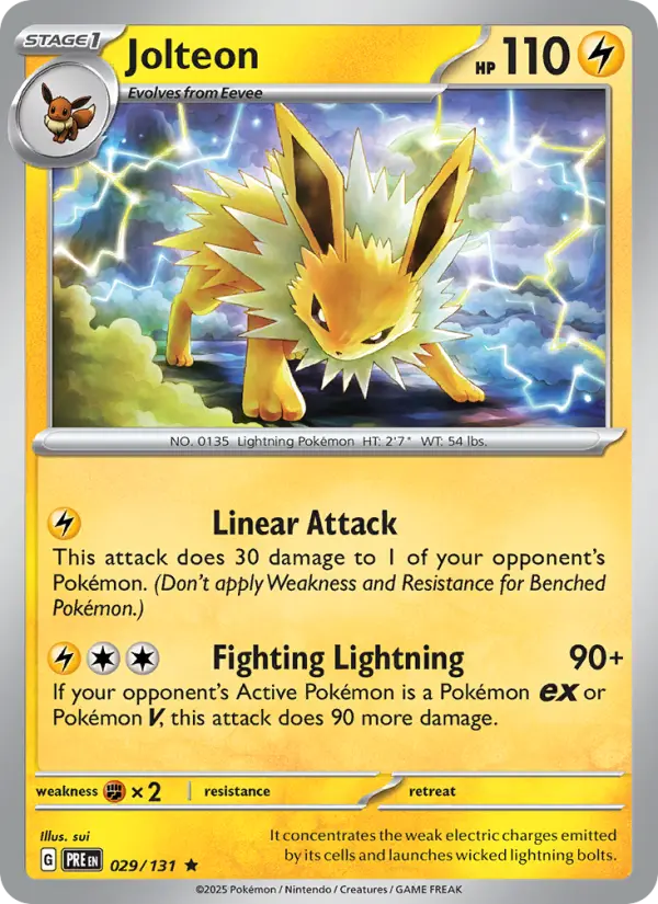 Jolteon 029 Prismatic Evolutions (SV8.5) Pokemon Card