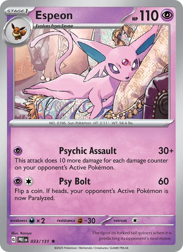 Espeon 033 Prismatic Evolutions (SV8.5) Pokemon Card