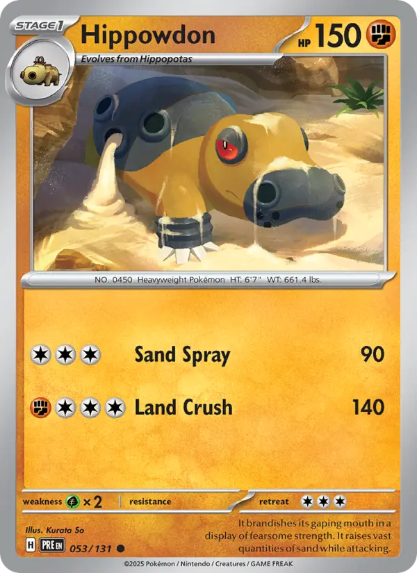 Hippowdon 053 Prismatic Evolutions (SV8.5) Pokemon Card
