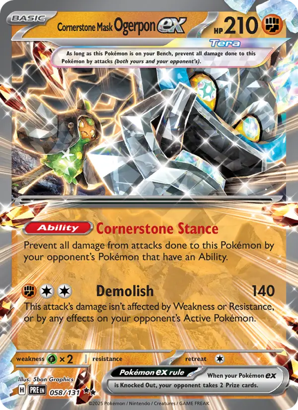 Cornerstone Mask Ogerpon ex 058 Prismatic Evolutions (SV8.5) Pokemon Card
