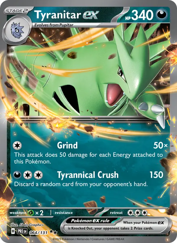 Tyranitar ex 064 Prismatic Evolutions (SV8.5) Pokemon Card
