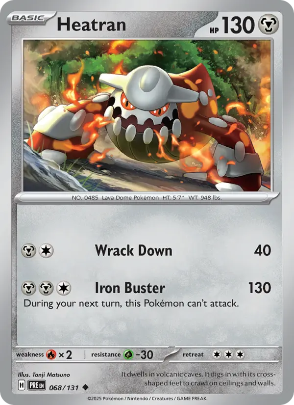 Heatran 068 Prismatic Evolutions (SV8.5) Pokemon Card