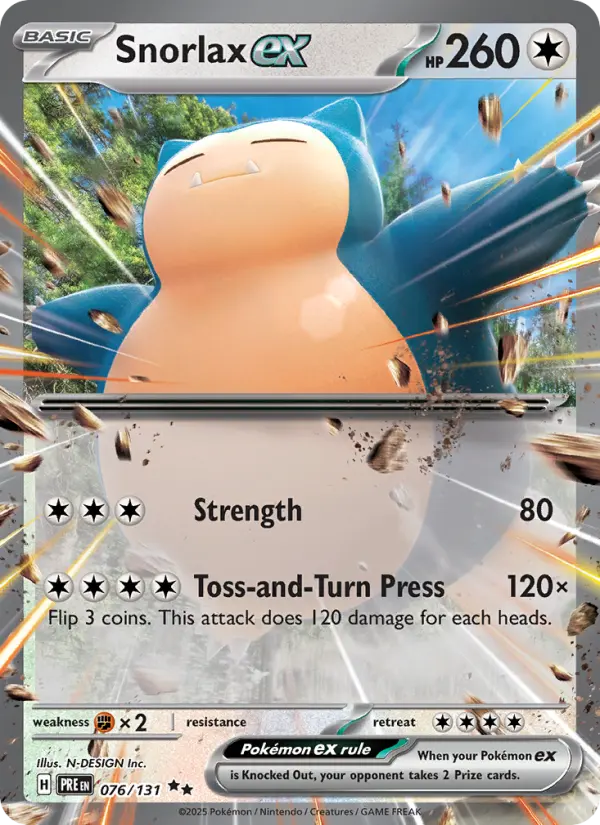 Snorlax ex 076 Prismatic Evolutions (SV8.5) Pokemon Card