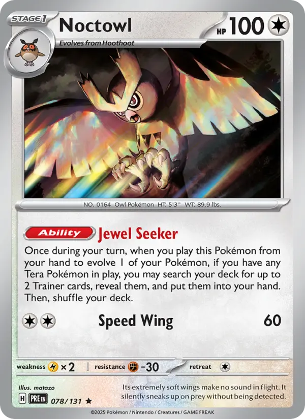 Noctowl 078 Prismatic Evolutions (SV8.5) Pokemon Card