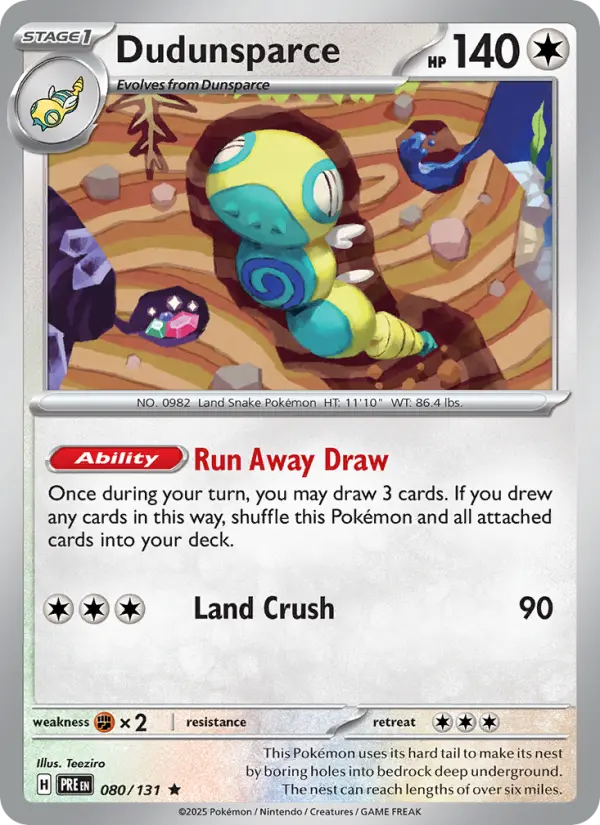 Dudunsparce 080 Prismatic Evolutions (SV8.5) Pokemon Card