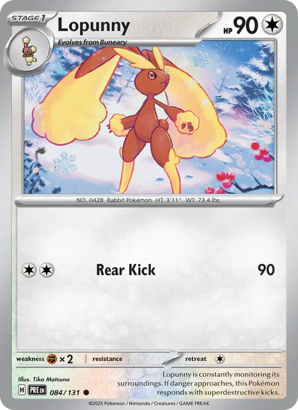 Lopunny 084 Prismatic Evolutions (SV8.5) Pokemon Card