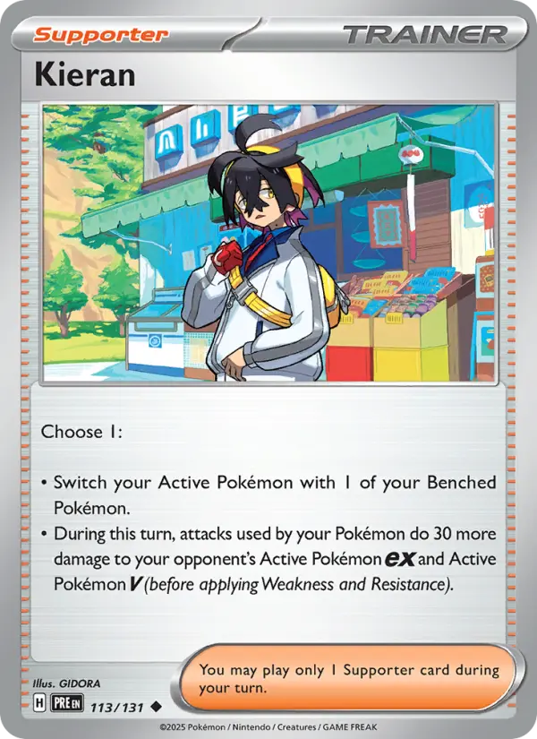 Kieran 113 Prismatic Evolutions (SV8.5) Pokemon Card