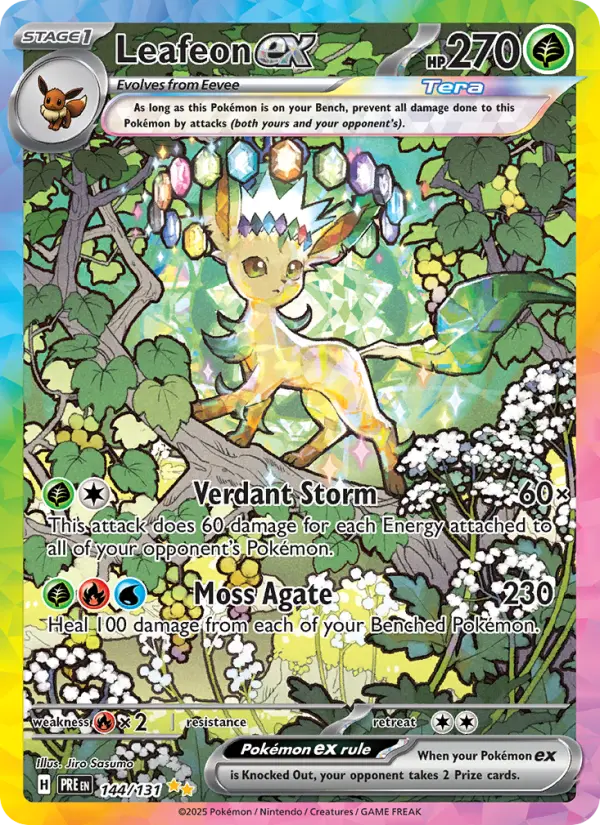 Leafeon ex 144 Prismatic Evolutions (SV8.5) Pokemon Card