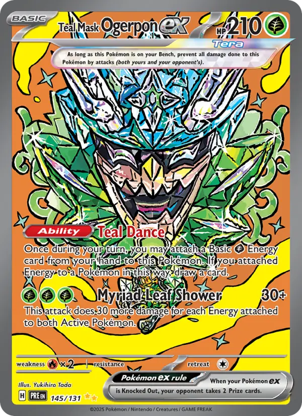 Teal Mask Ogerpon ex 145 Prismatic Evolutions (SV8.5) Pokemon Card