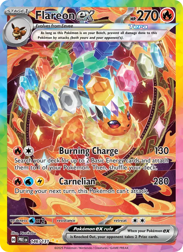 Flareon ex 146 Prismatic Evolutions (SV8.5) Pokemon Card