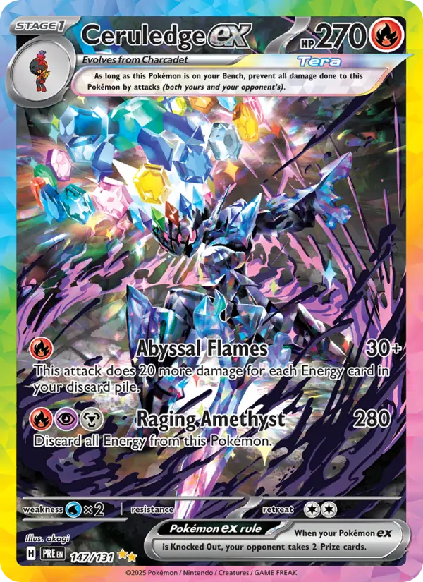 Ceruledge ex 147 Prismatic Evolutions (SV8.5) Pokemon Card