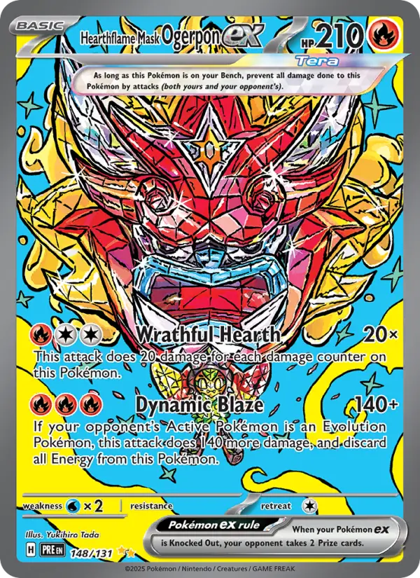 Hearthflame Mask Ogerpon ex 148 Prismatic Evolutions (SV8.5) Pokemon Card