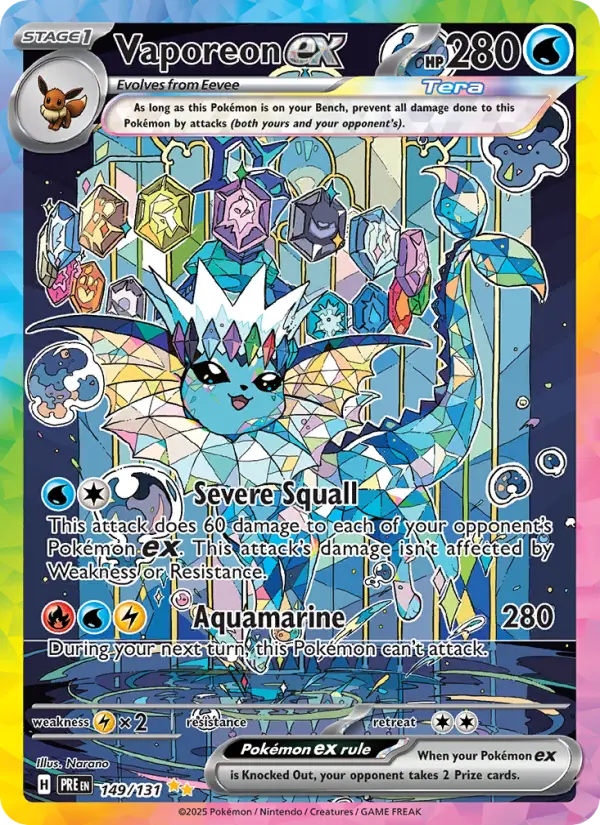 Vaporeon ex 149 Prismatic Evolutions (SV8.5) Pokemon Card
