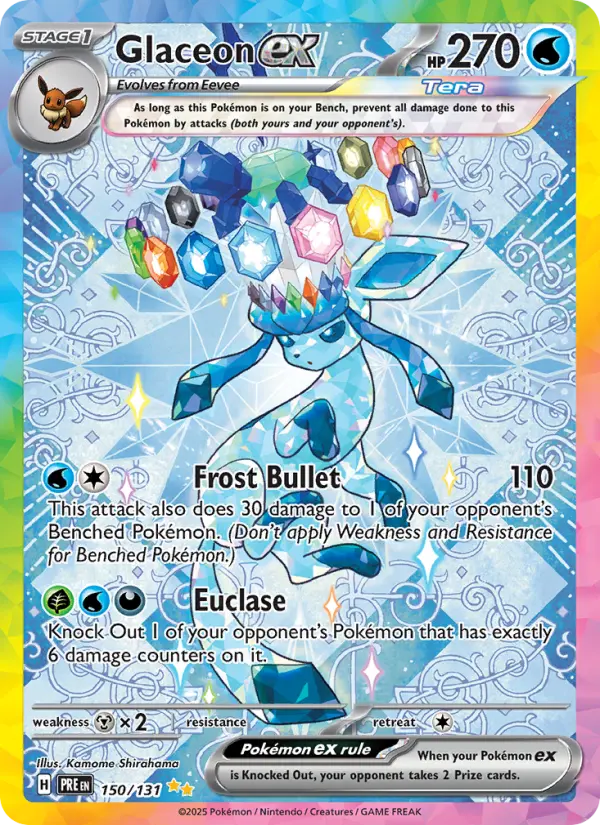 Glaceon ex 150 Prismatic Evolutions (SV8.5) Pokemon Card