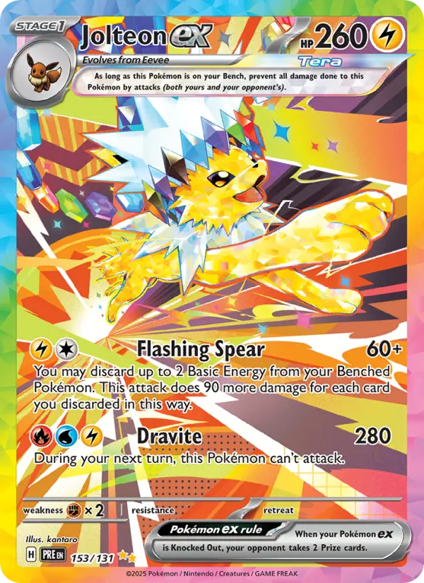 Jolteon ex 153 Prismatic Evolutions (SV8.5) Pokemon Card