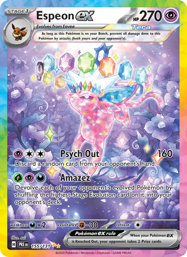 Espeon ex 155 Prismatic Evolutions (SV8.5) Pokemon Card