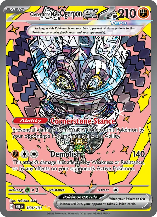 Cornerstone Mask Ogerpon ex 160 Prismatic Evolutions (SV8.5) Pokemon Card