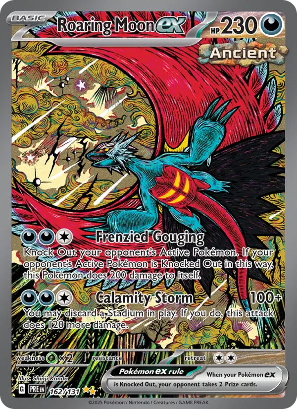Roaring Moon ex 162 Prismatic Evolutions (SV8.5) Pokemon Card