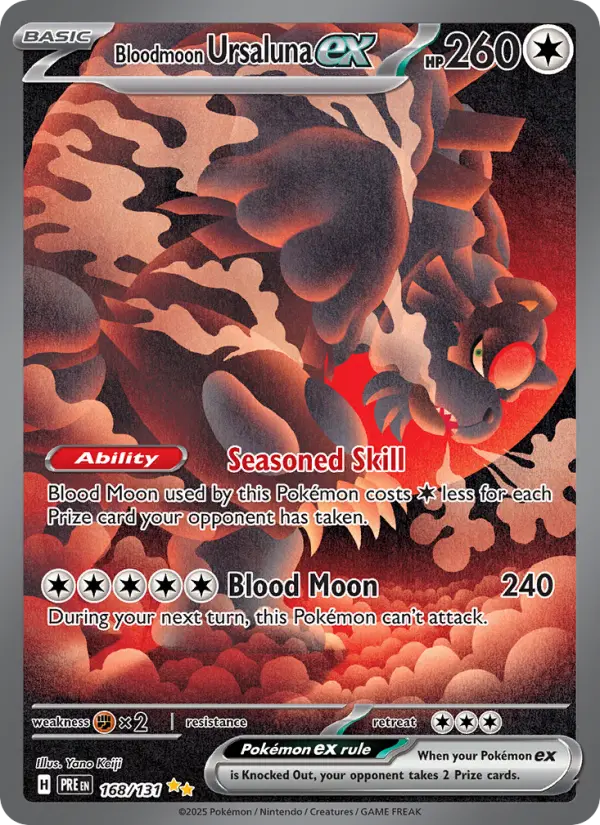 Bloodmoon Ursaluna ex 168 Prismatic Evolutions (SV8.5) Pokemon Card